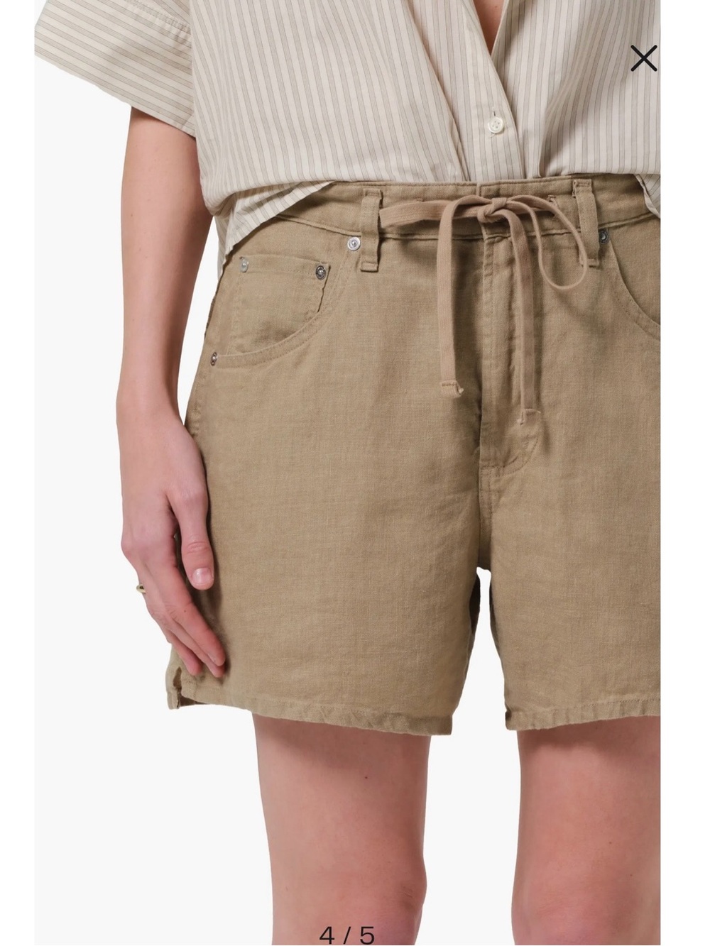 Brynn Drawstring Waist Wide Leg Linen Shorts